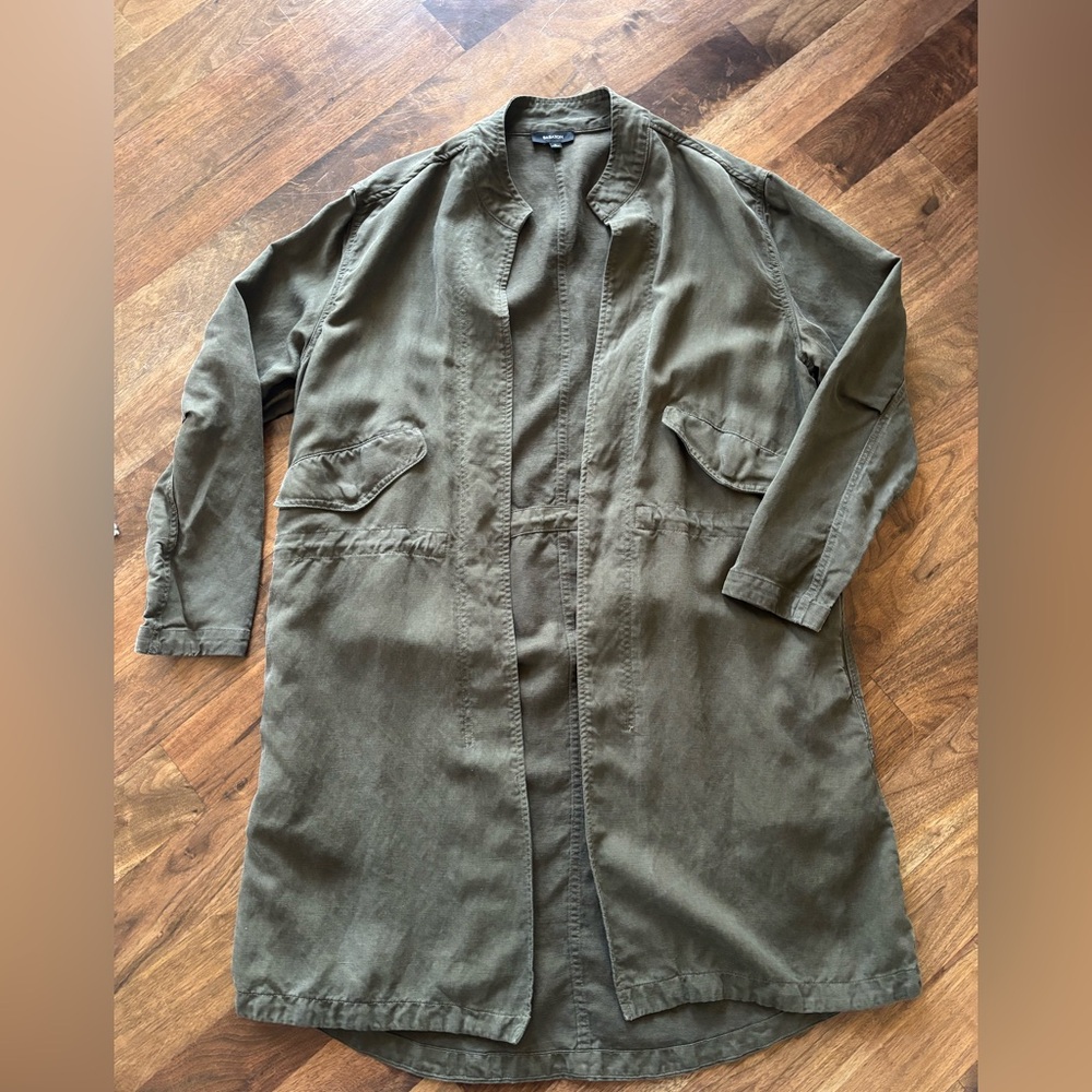 Babaton Linen/Lyocell Open Drape Coat
